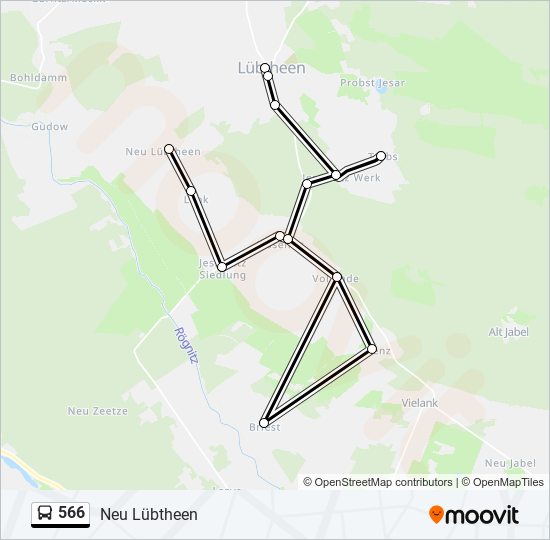 566 bus Line Map