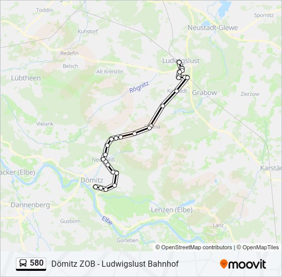 580 bus Line Map