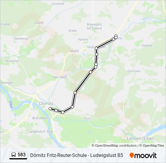 583 bus Line Map