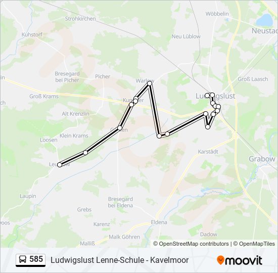 585 bus Line Map