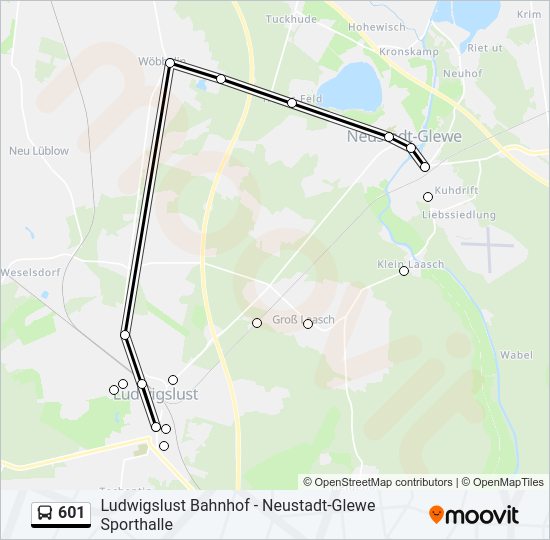 601 bus Line Map