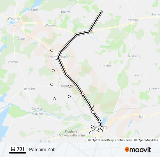 701 bus Line Map