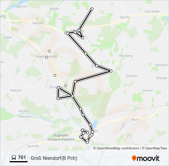 701 bus Line Map