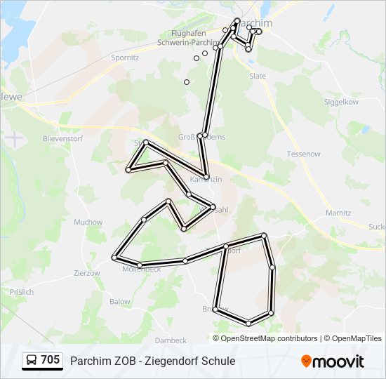 705 bus Line Map