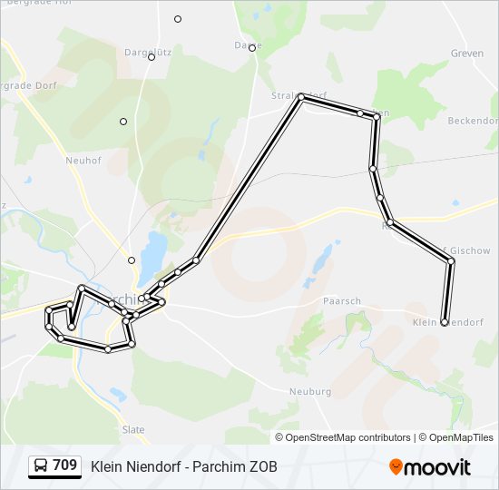 709 bus Line Map