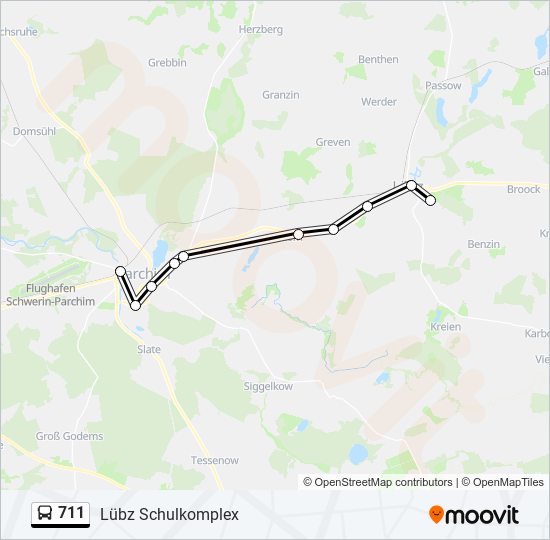 Автобус 711: карта маршрута