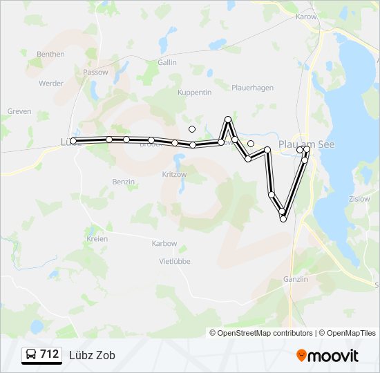 712 bus Line Map