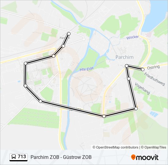 713 bus Line Map