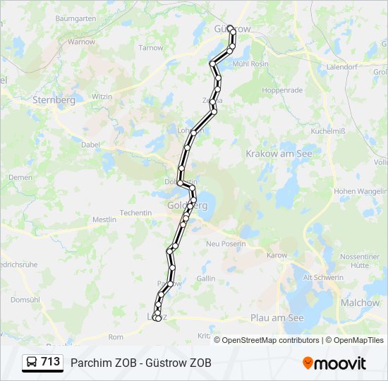 713 bus Line Map