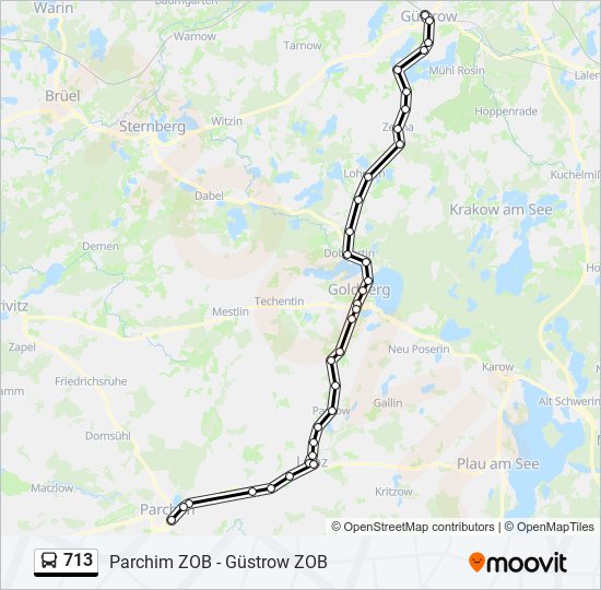 713 bus Line Map