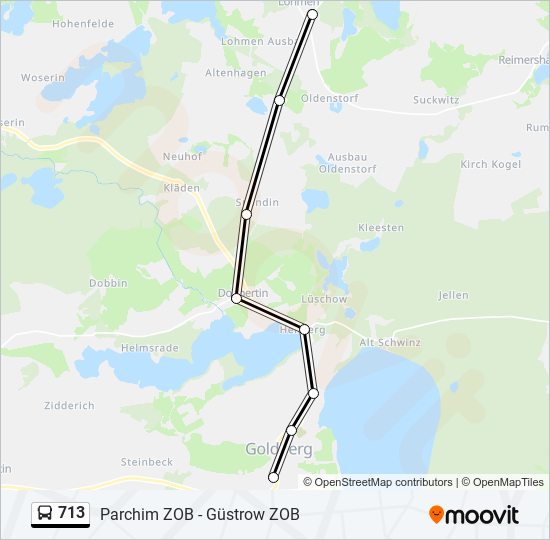 713 bus Line Map