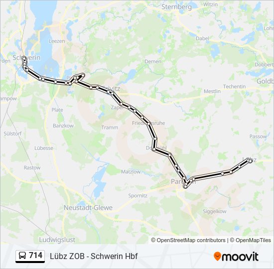 714 bus Line Map