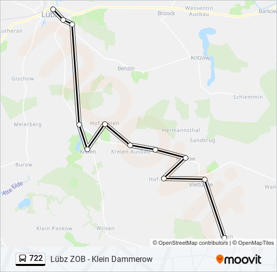 722 bus Line Map