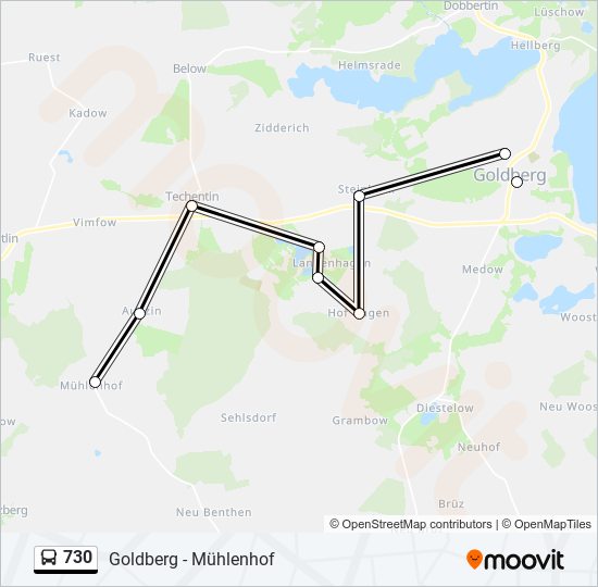 730 bus Line Map