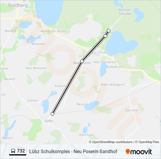 732 bus Line Map