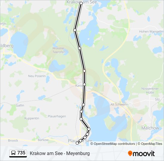 735 bus Line Map