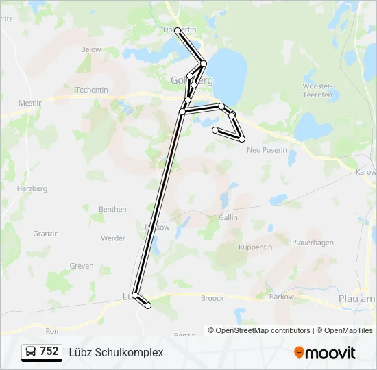 Автобус 752: карта маршрута