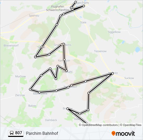 807 bus Line Map