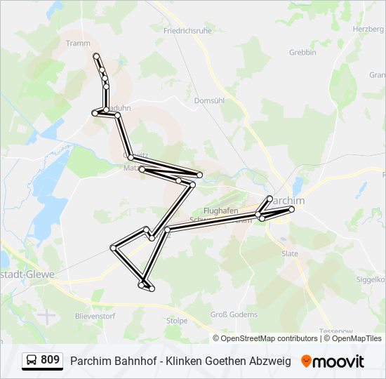 809 bus Line Map