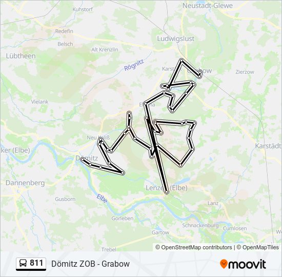 811 bus Line Map