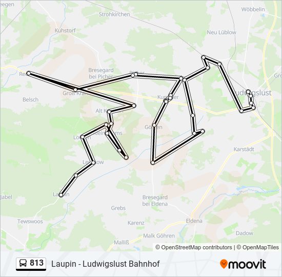 Автобус 813: карта маршрута