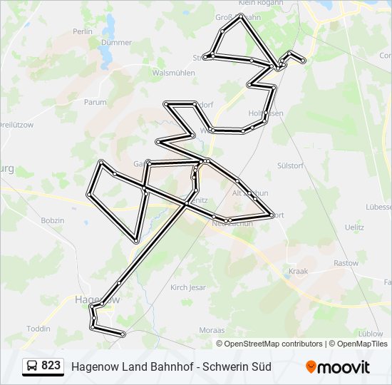 823 bus Line Map