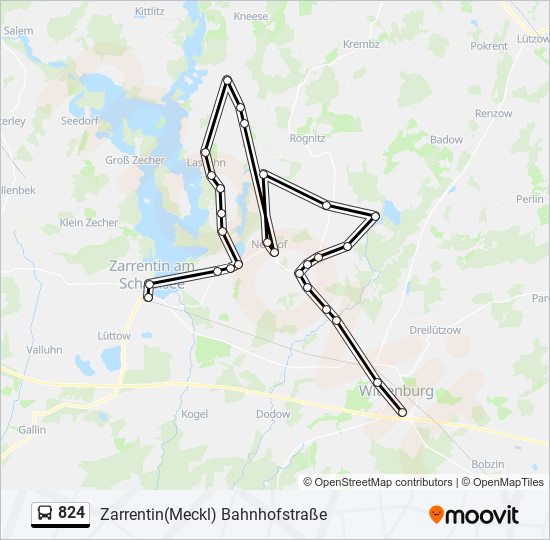 824 bus Line Map