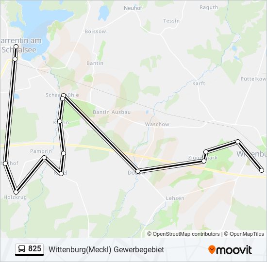 825 bus Line Map