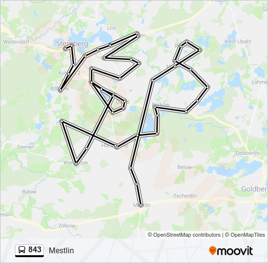 843 bus Line Map