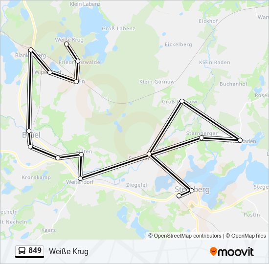 849 bus Line Map