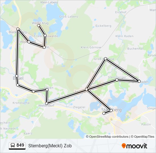 849 bus Line Map