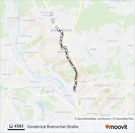 Buslinie X583 Karte