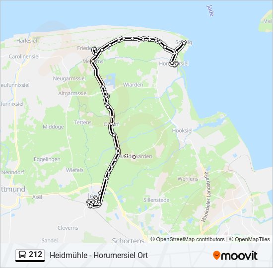 212 bus Line Map