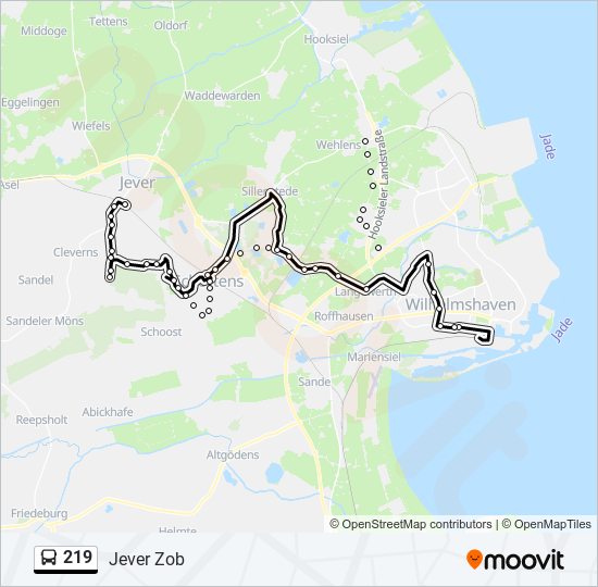 219 bus Line Map