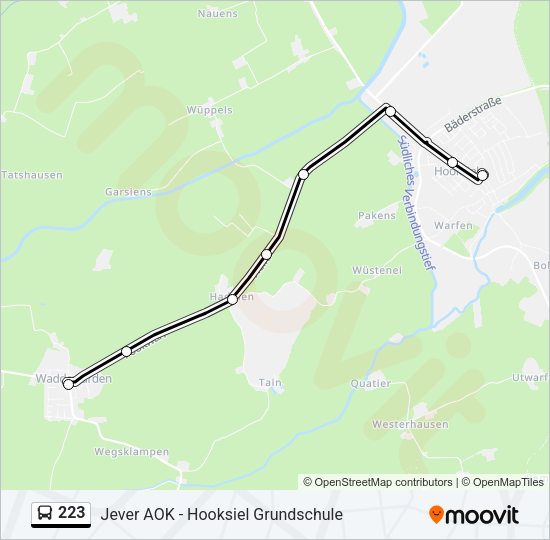 Buslinie 223 Karte