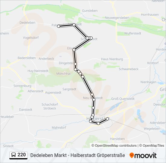 Buslinie 220 Karte