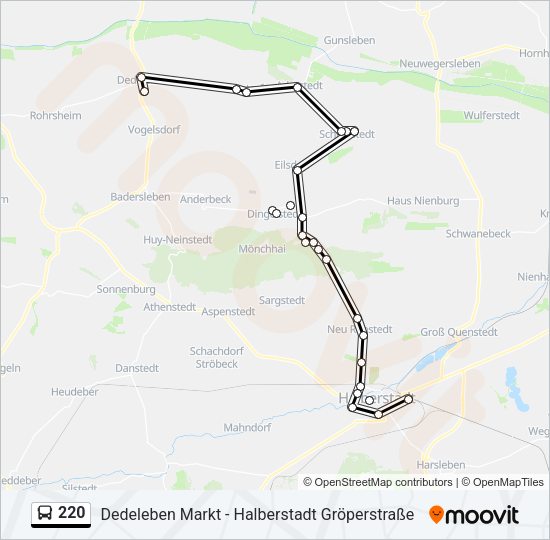 Buslinie 220 Karte