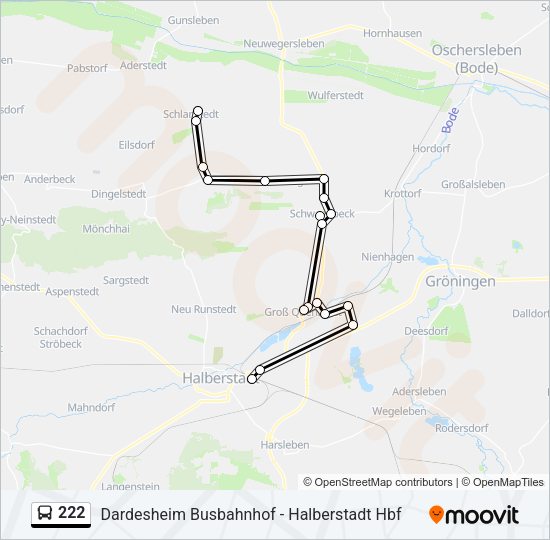 Buslinie 222 Karte