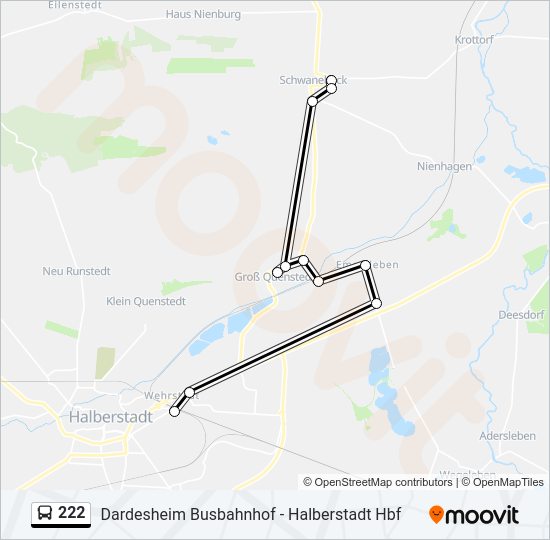 Buslinie 222 Karte
