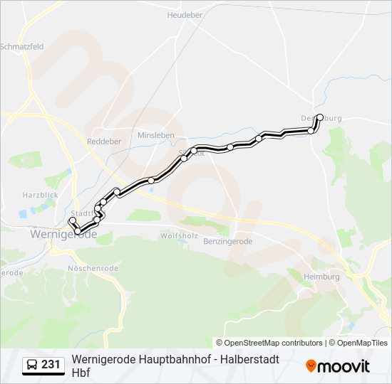 Buslinie 231 Karte