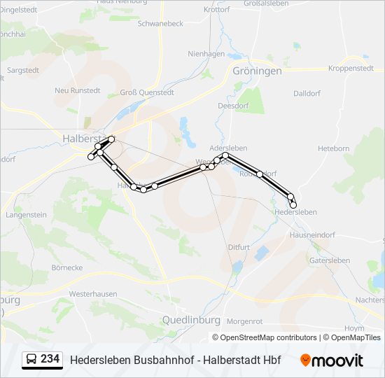 234 Route Schedules, Stops & Maps Halberstadt K.KollwitzGymnasium