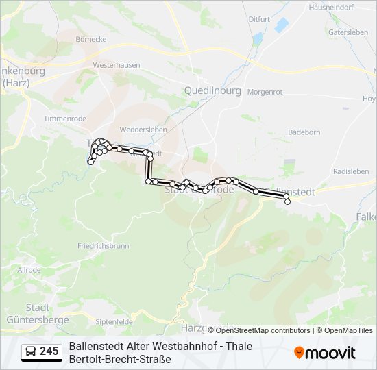 Buslinie 245 Karte