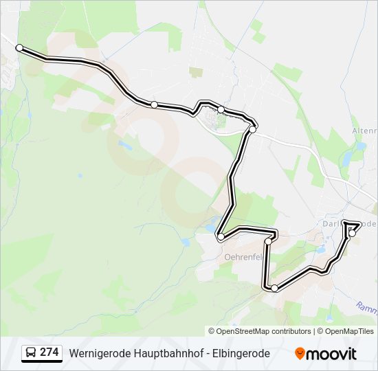 Buslinie 274 Karte