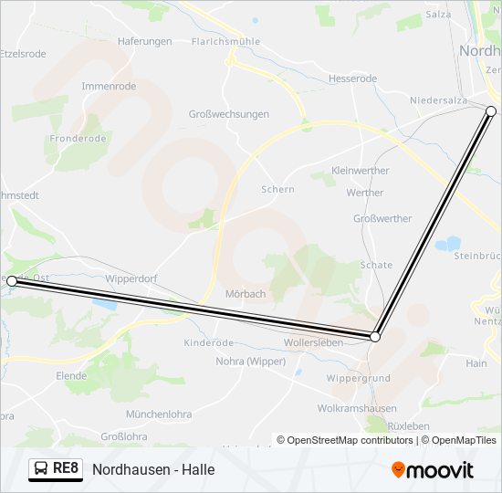re8 Route: Schedules, Stops & Maps - Bleicherode Ost (Updated)