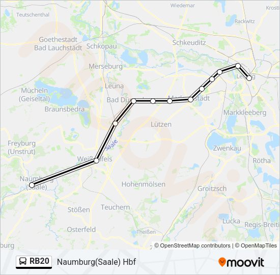 Buslinie RB20 Karte