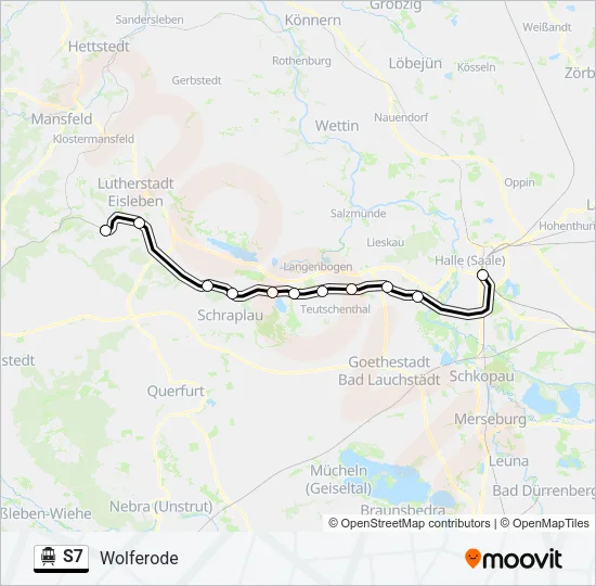 S-Bahn S7: карта маршрута