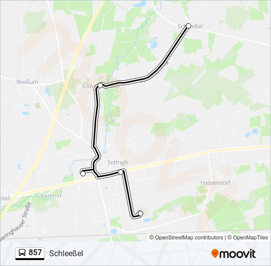 857 bus Line Map