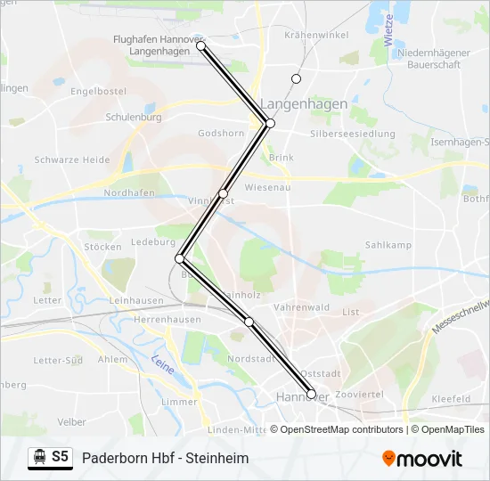 S-Bahn S5: карта маршрута