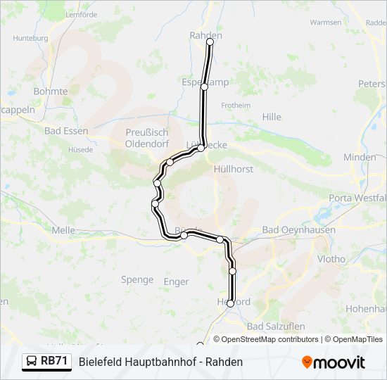 Buslinie RB71 Karte