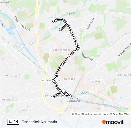 14 bus Line Map